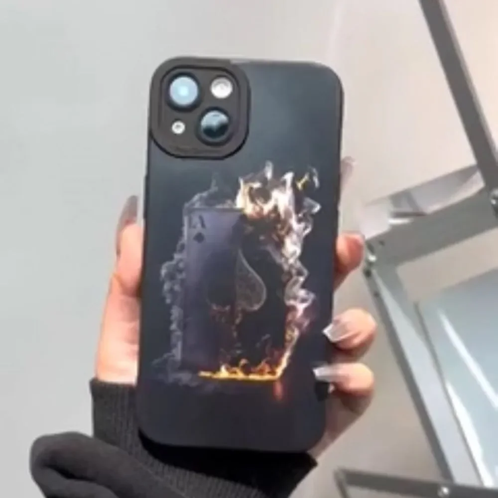 3for$20 NEW iphone 15 pro max case ace spades burning
